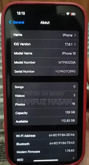 Apple iPhone 15 128 GB Black
