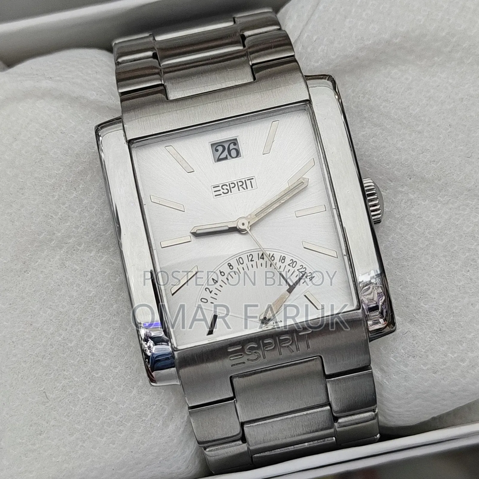 Esprit Rectangular Stainless Steel Men's Watch