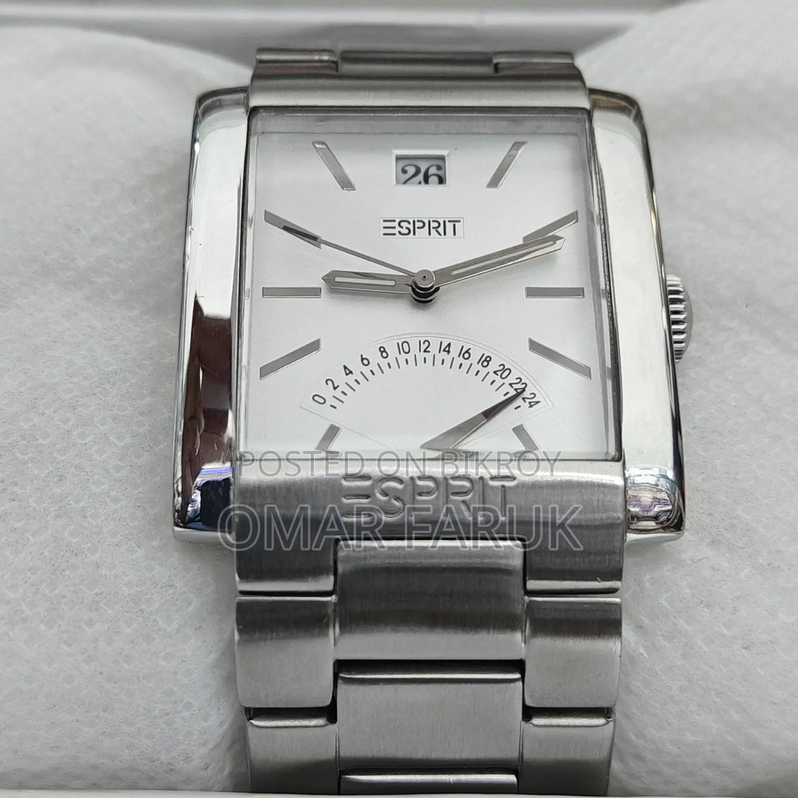 Esprit Rectangular Stainless Steel Men's Watch