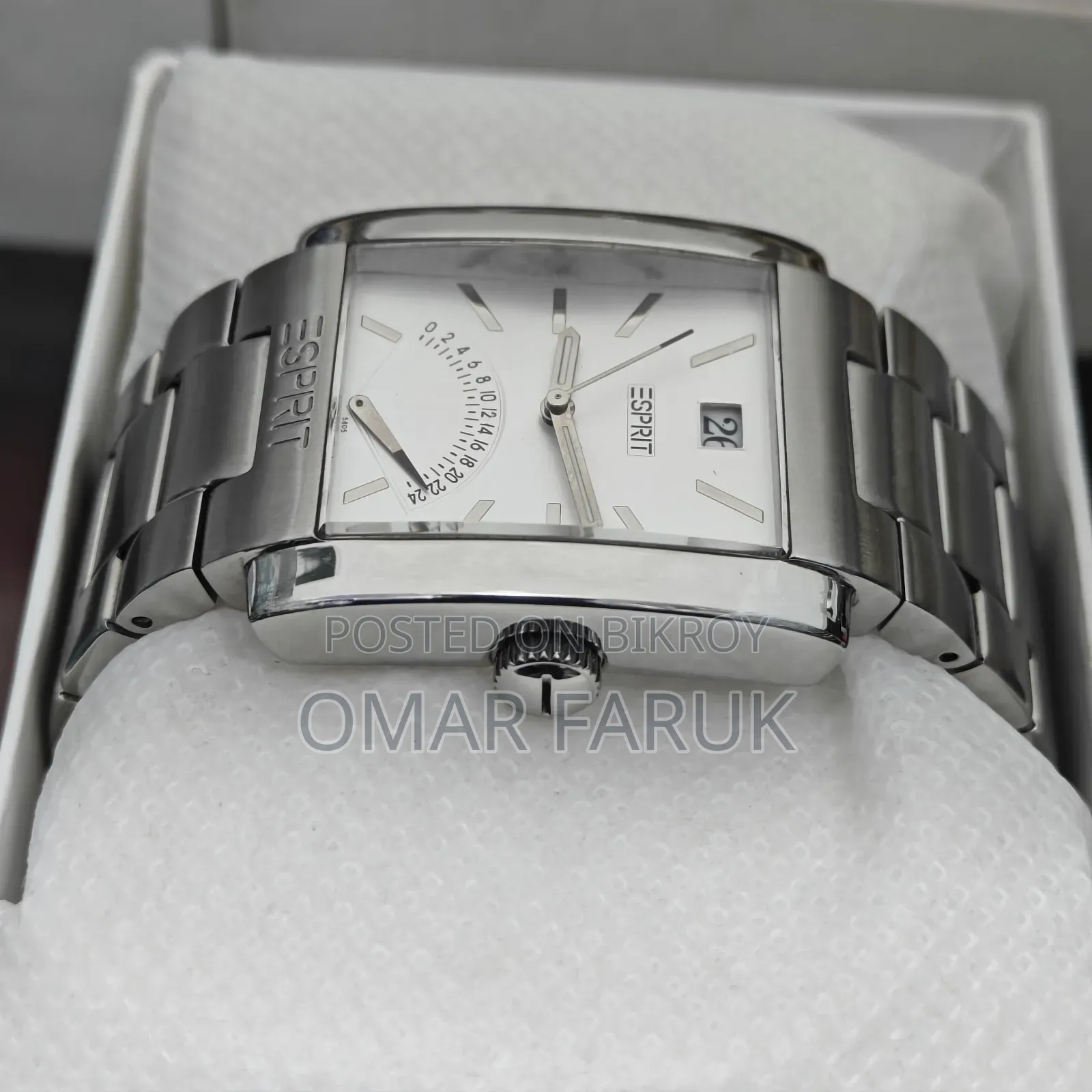 Esprit Rectangular Stainless Steel Men's Watch