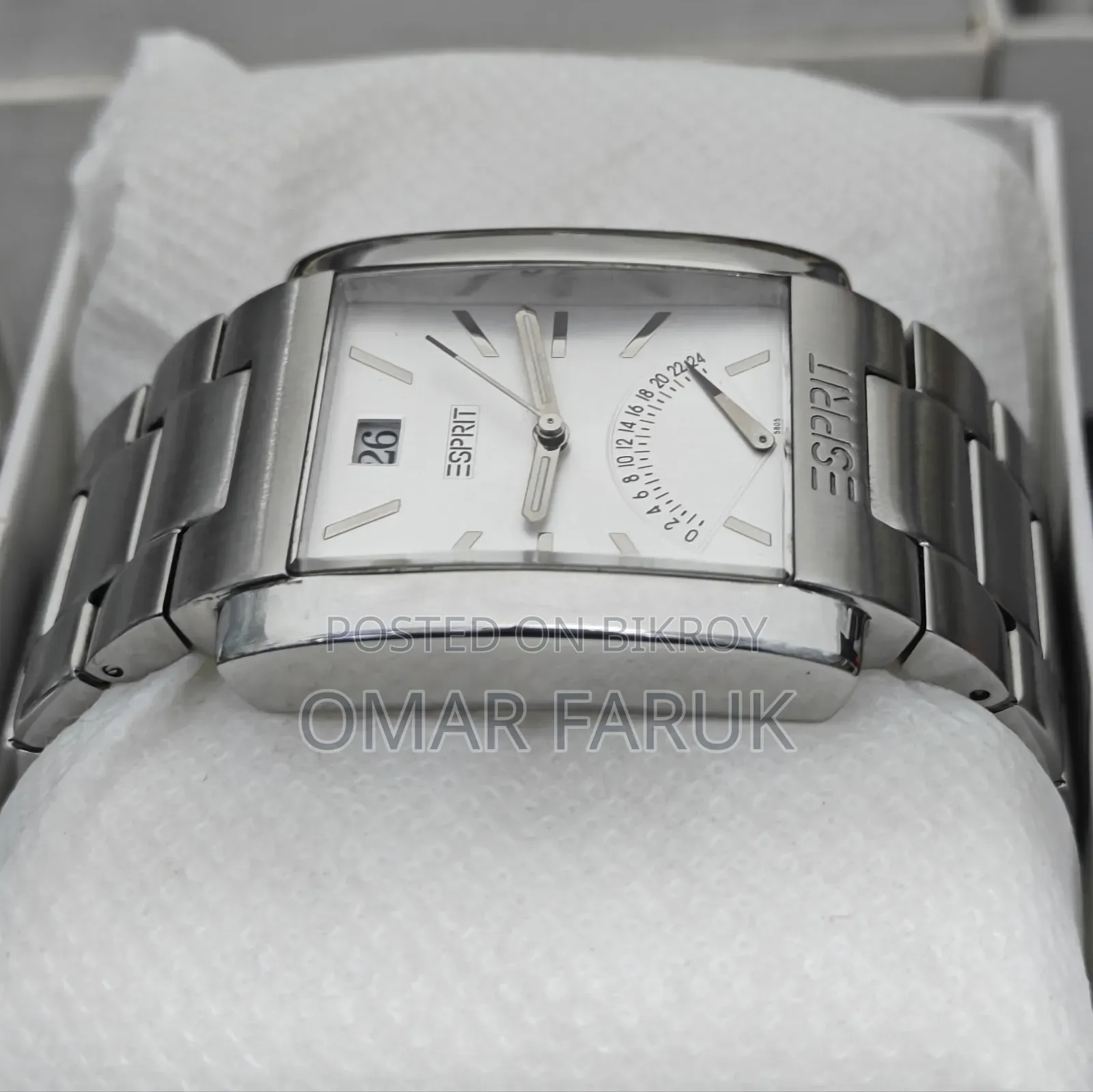 Esprit Rectangular Stainless Steel Men's Watch