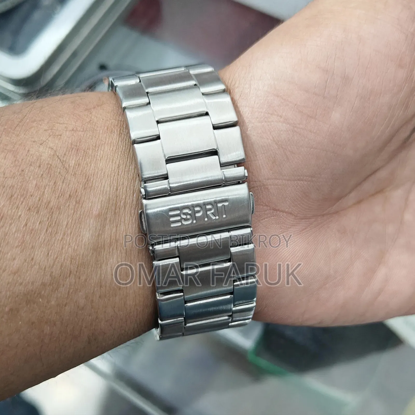 Esprit Rectangular Stainless Steel Men's Watch