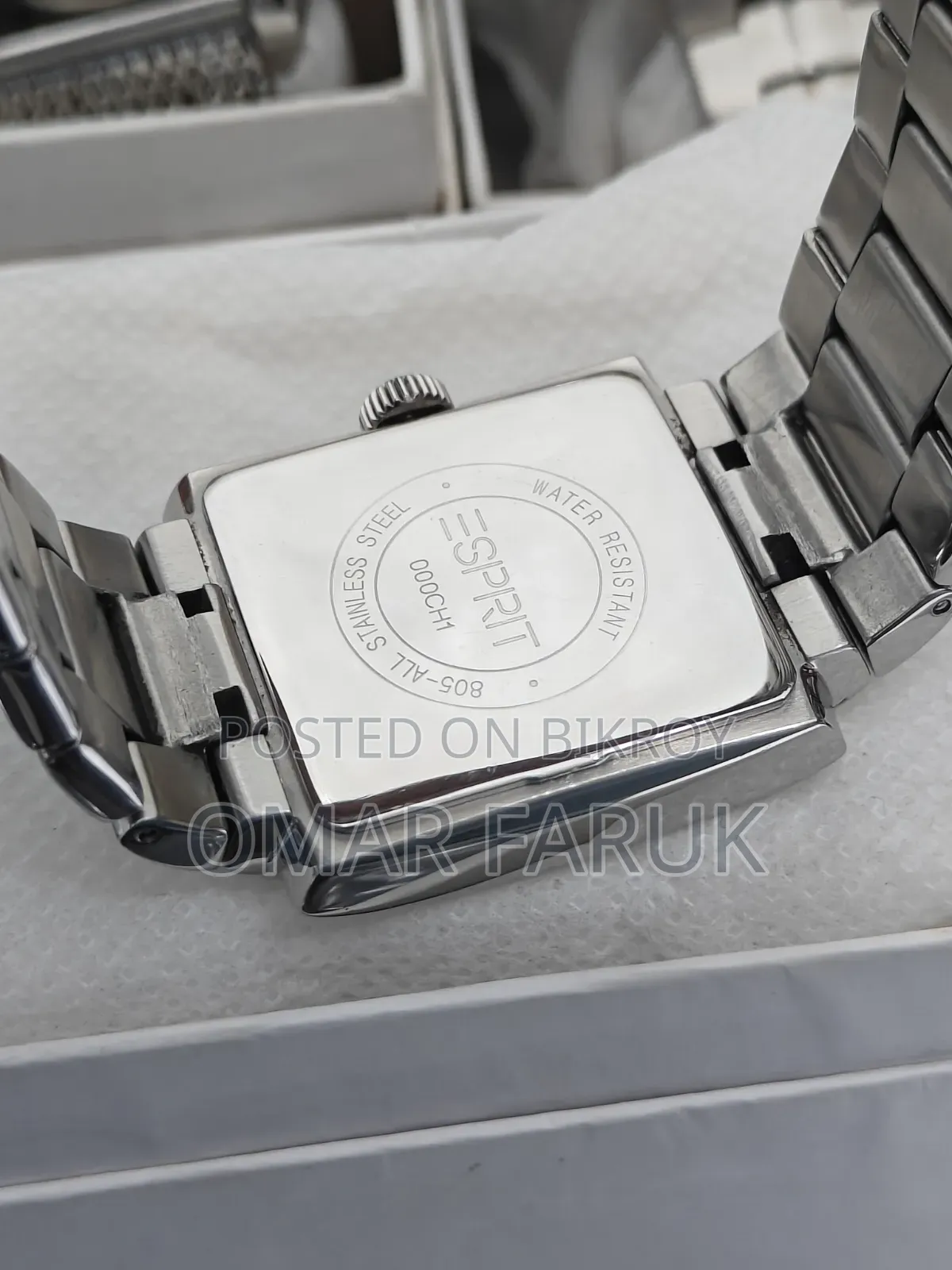 Esprit Rectangular Stainless Steel Men's Watch