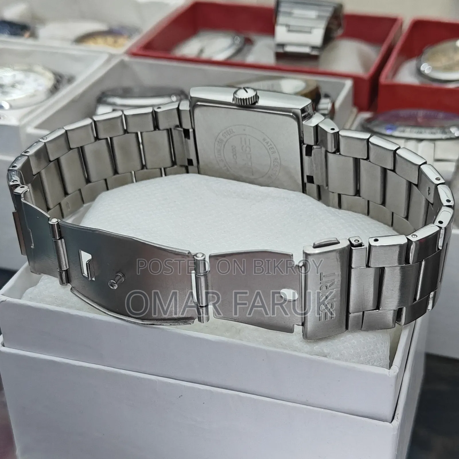 Esprit Rectangular Stainless Steel Men's Watch