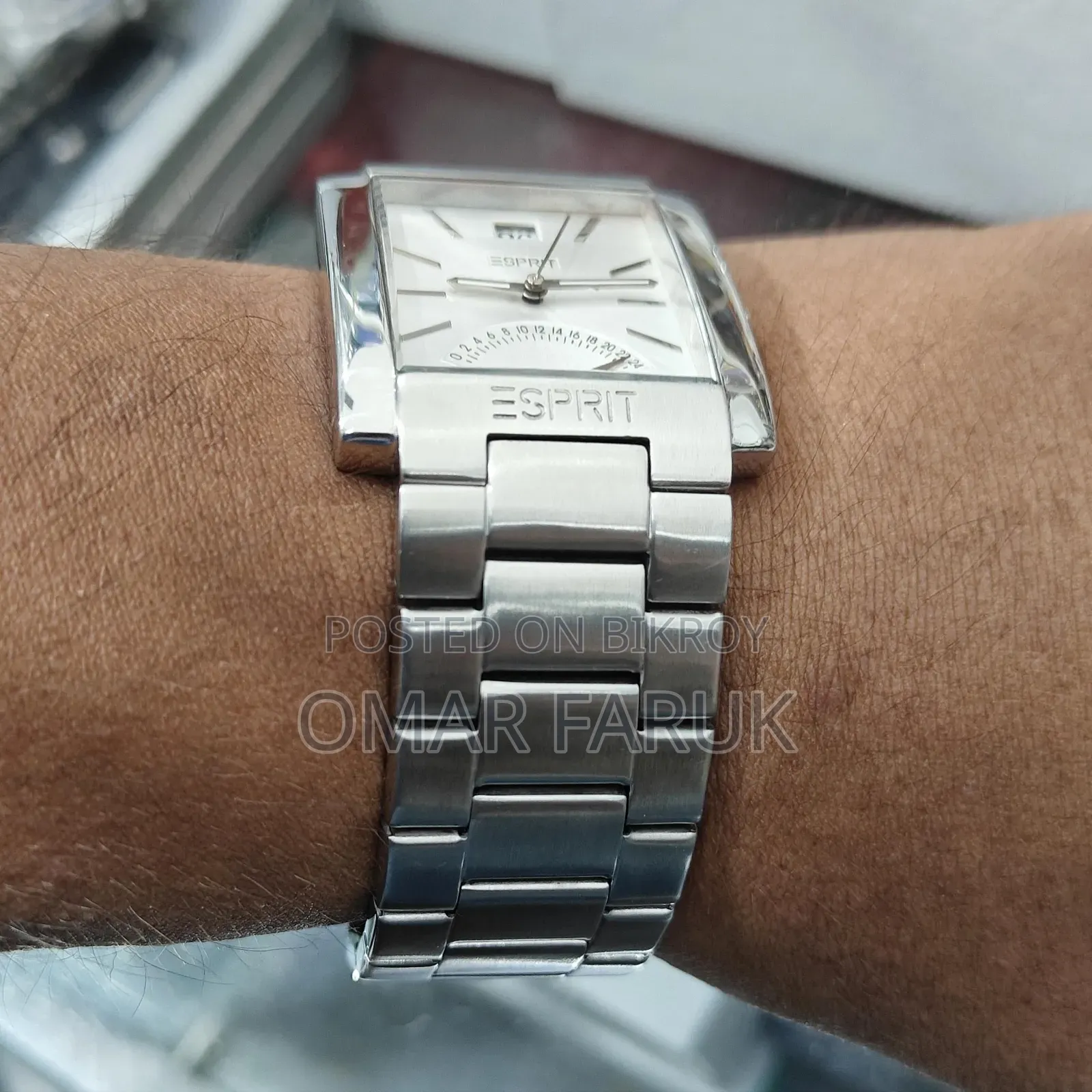 Esprit Rectangular Stainless Steel Men's Watch
