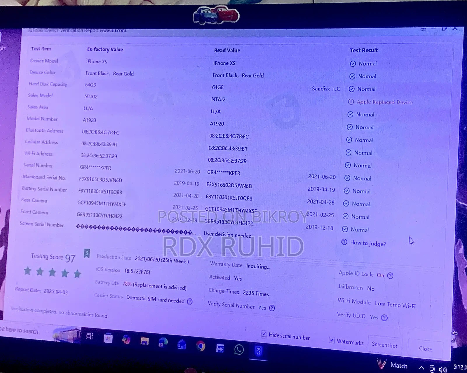 Apple iPhone XS 64 GB Rose Gold