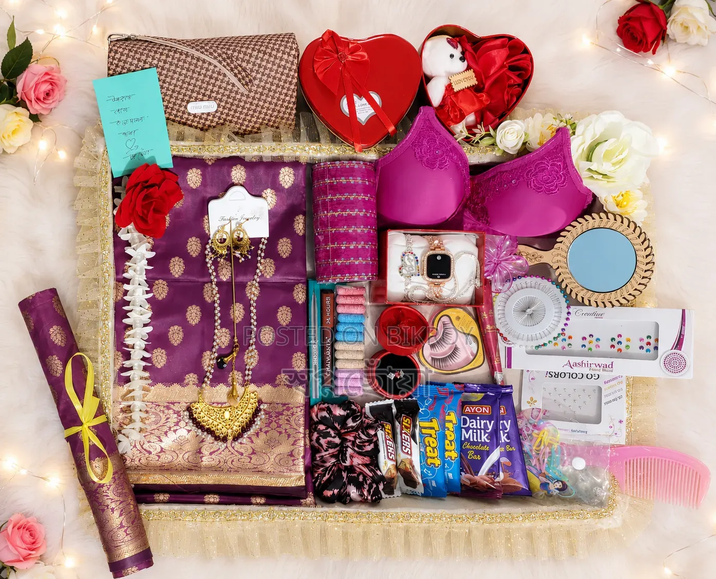 Attractive Saree Gift Combo Set For Loved One