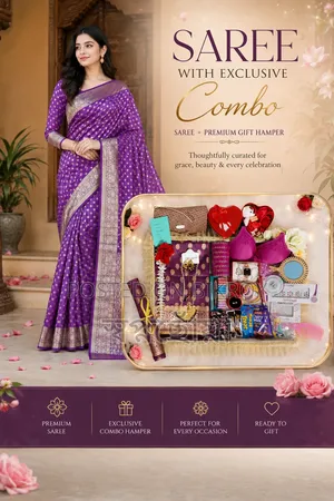 Attractive Saree Gift Combo Set For Loved One