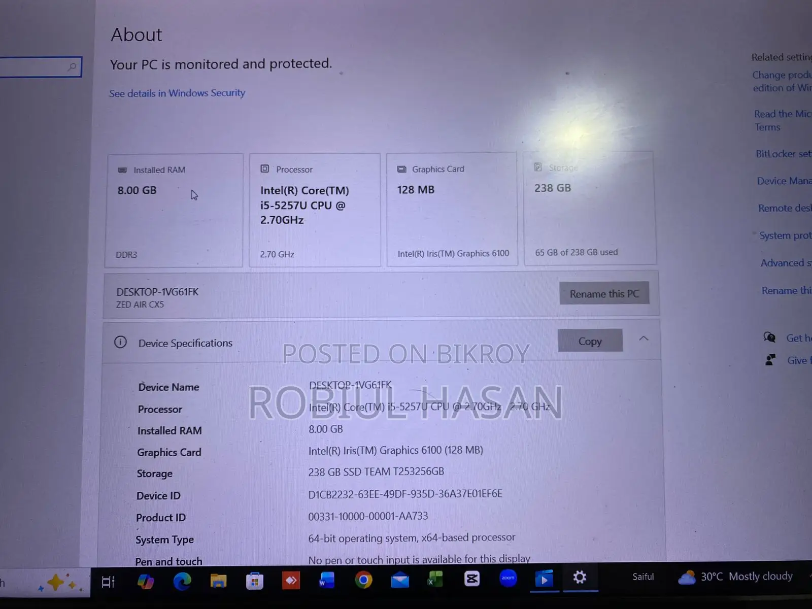 Laptop i-Life 8GB Intel Core i5 SSD 5T