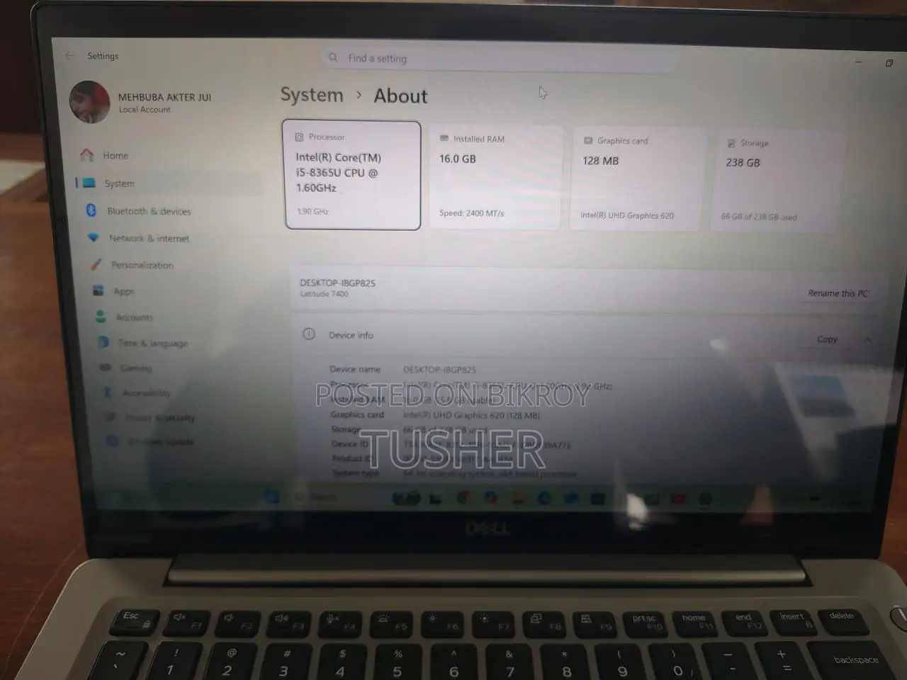 Laptop Dell Latitude 7490 16GB Intel Core i5 SSD 256GB