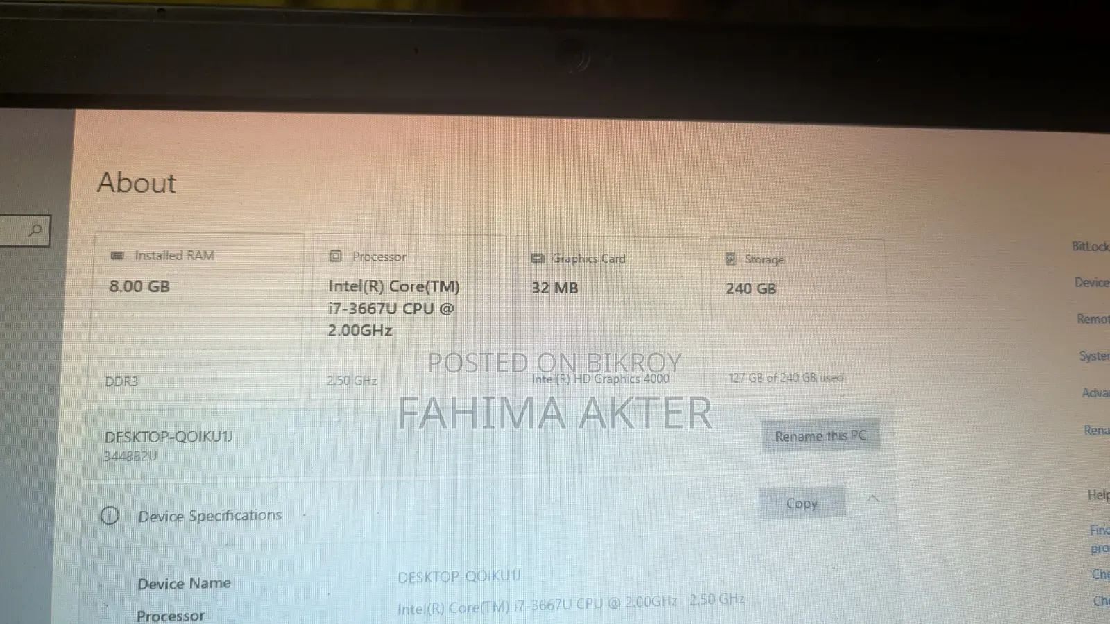 Laptop Lenovo ThinkPad X1 Carbon 8GB Intel Core i7 SSD 256GB