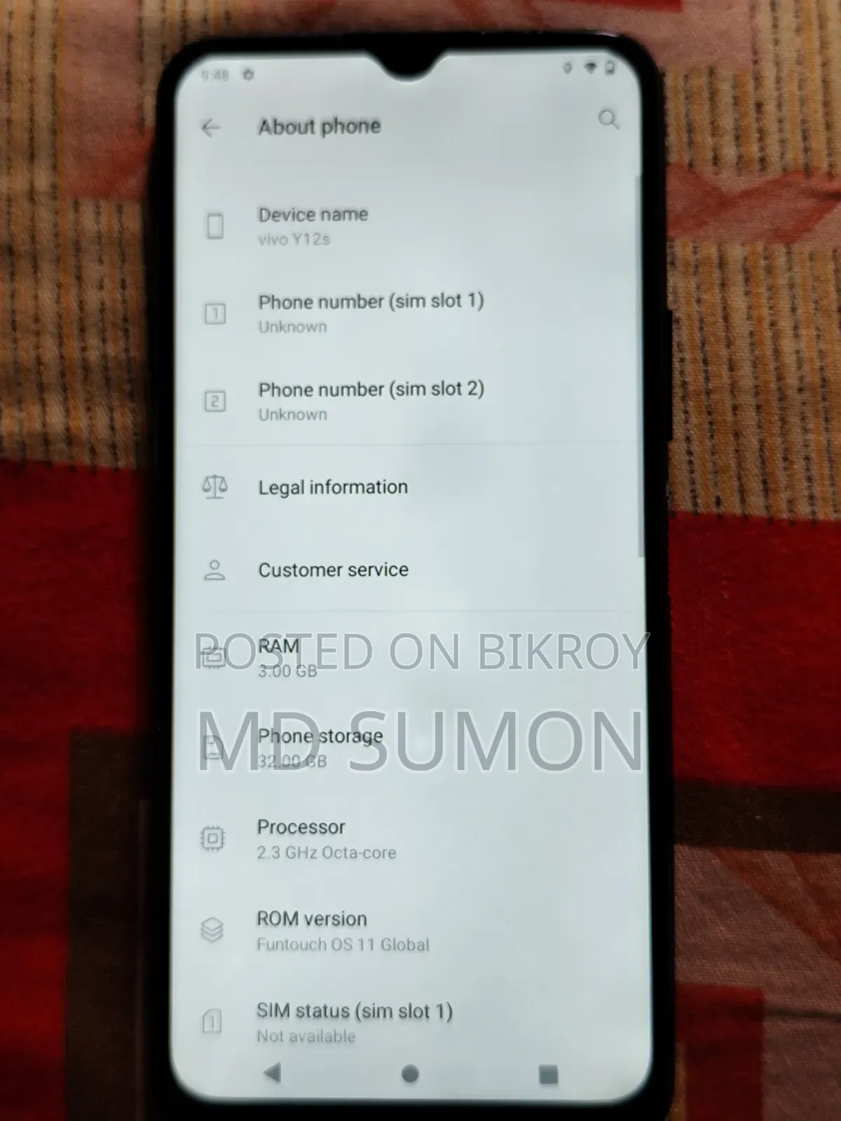 Vivo Y12s 32 GB Blue