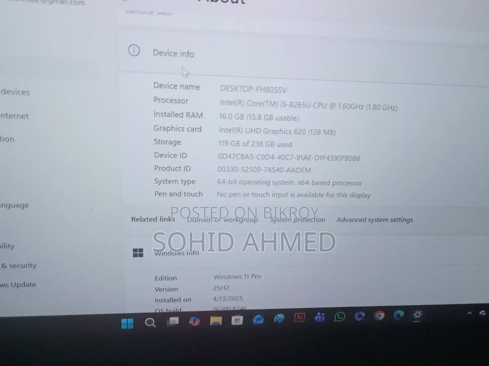 Laptop Dell Latitude 5400 16GB Intel Core I5 SSHD+SSD 128GB