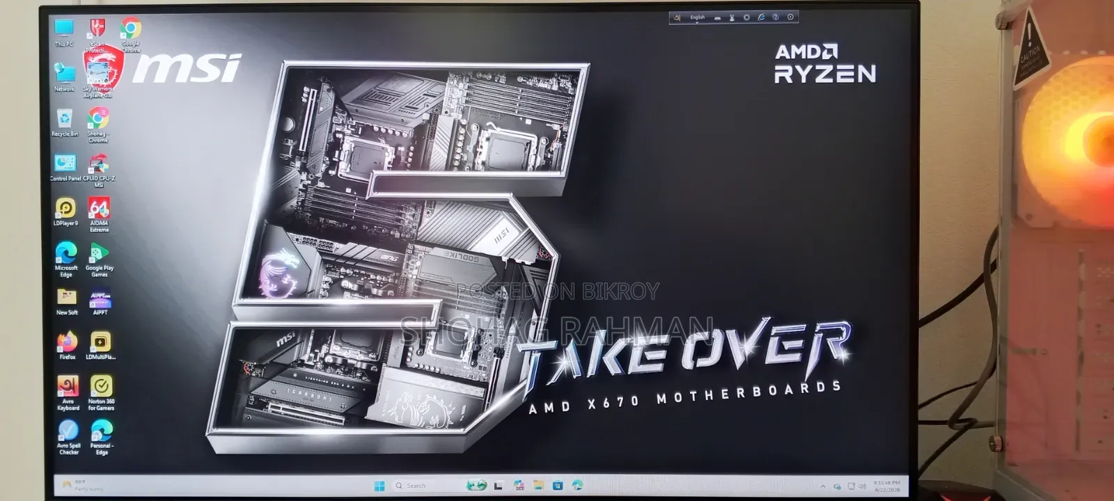 New Desktop Computer 8GB AMD Ryzen 5 SSD 512GB