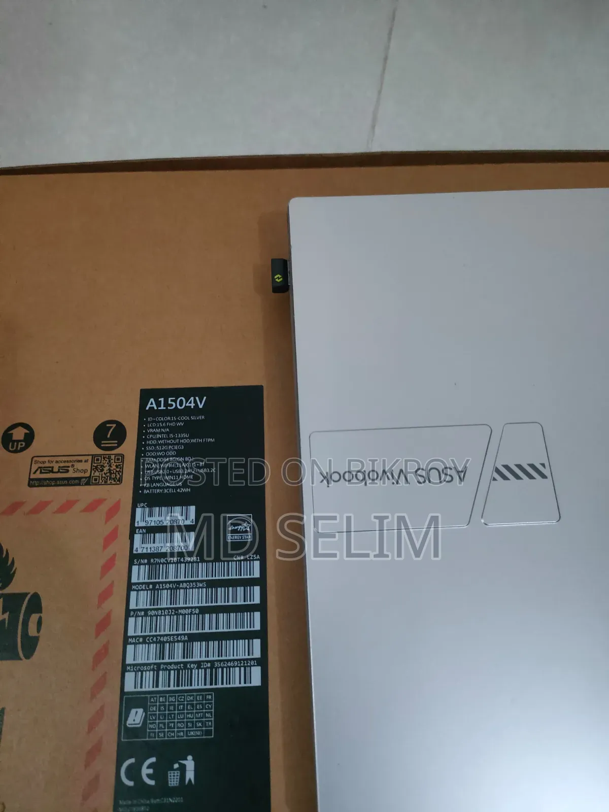 Laptop Asus VivoBook S15 S530UN 8GB Intel Core I5 SSD 512GB