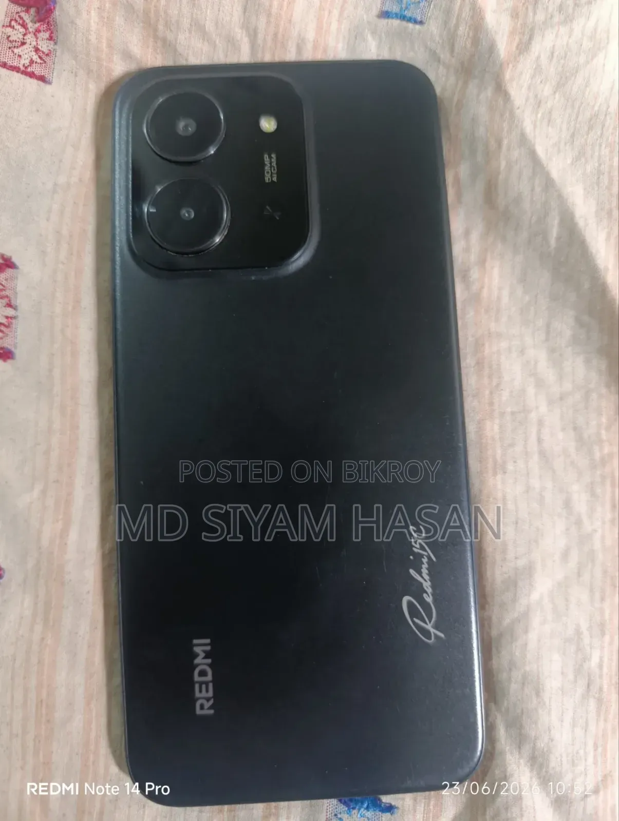 শাওমি রেডমি ১৫সি ৪জি ১২৮ জিবি ব্ল্যাক