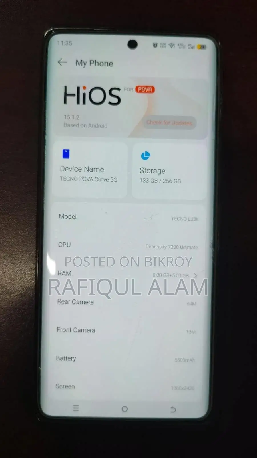 Tecno Pova 5 Pro 256 GB Black