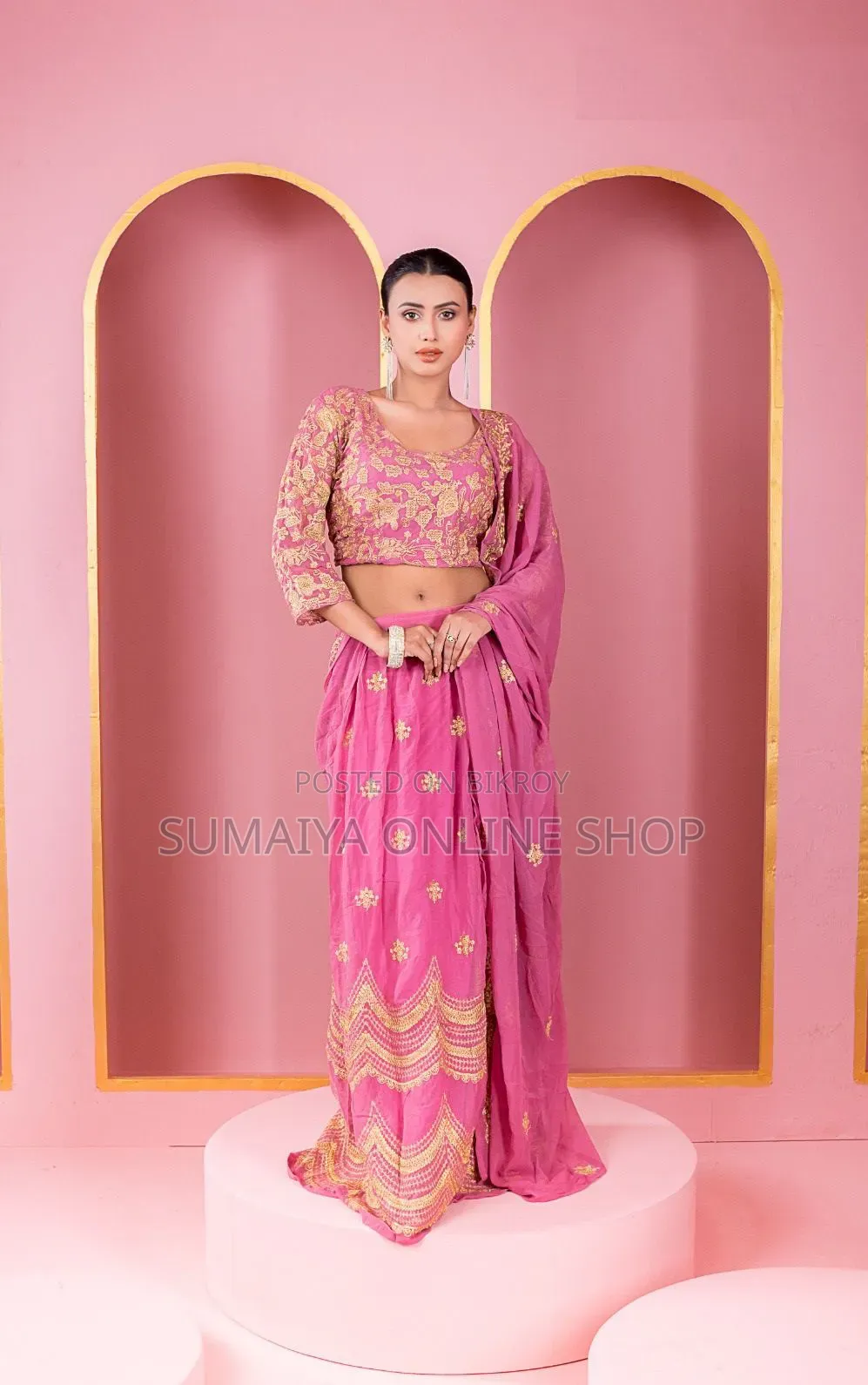 Ready-made Georgette Embroidery Party Dress