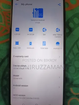 Tecno Spark 7P 64 GB Gray