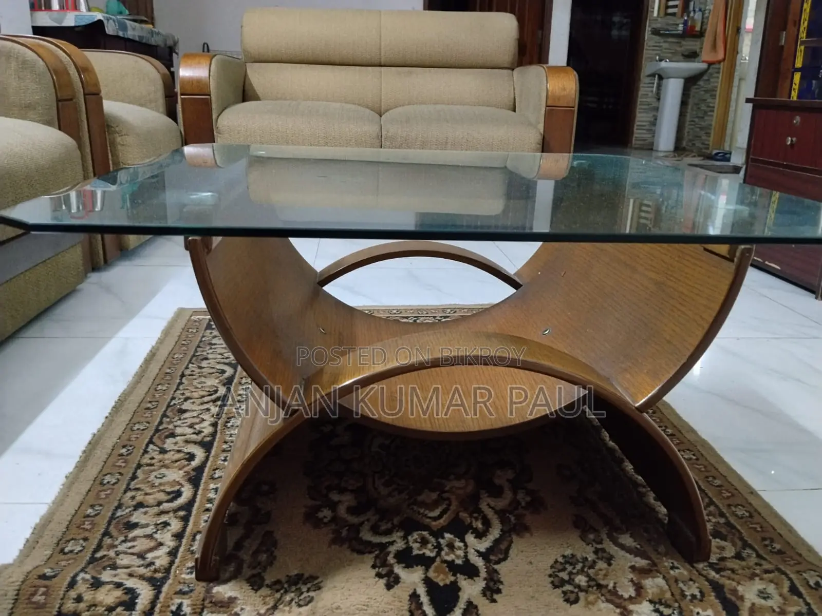 সলিড আতবি উড সোফা সেট + টি টেবিল – ২২,০০০ টাকা