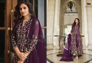 Readymade Georgette Embroidered Party Dress