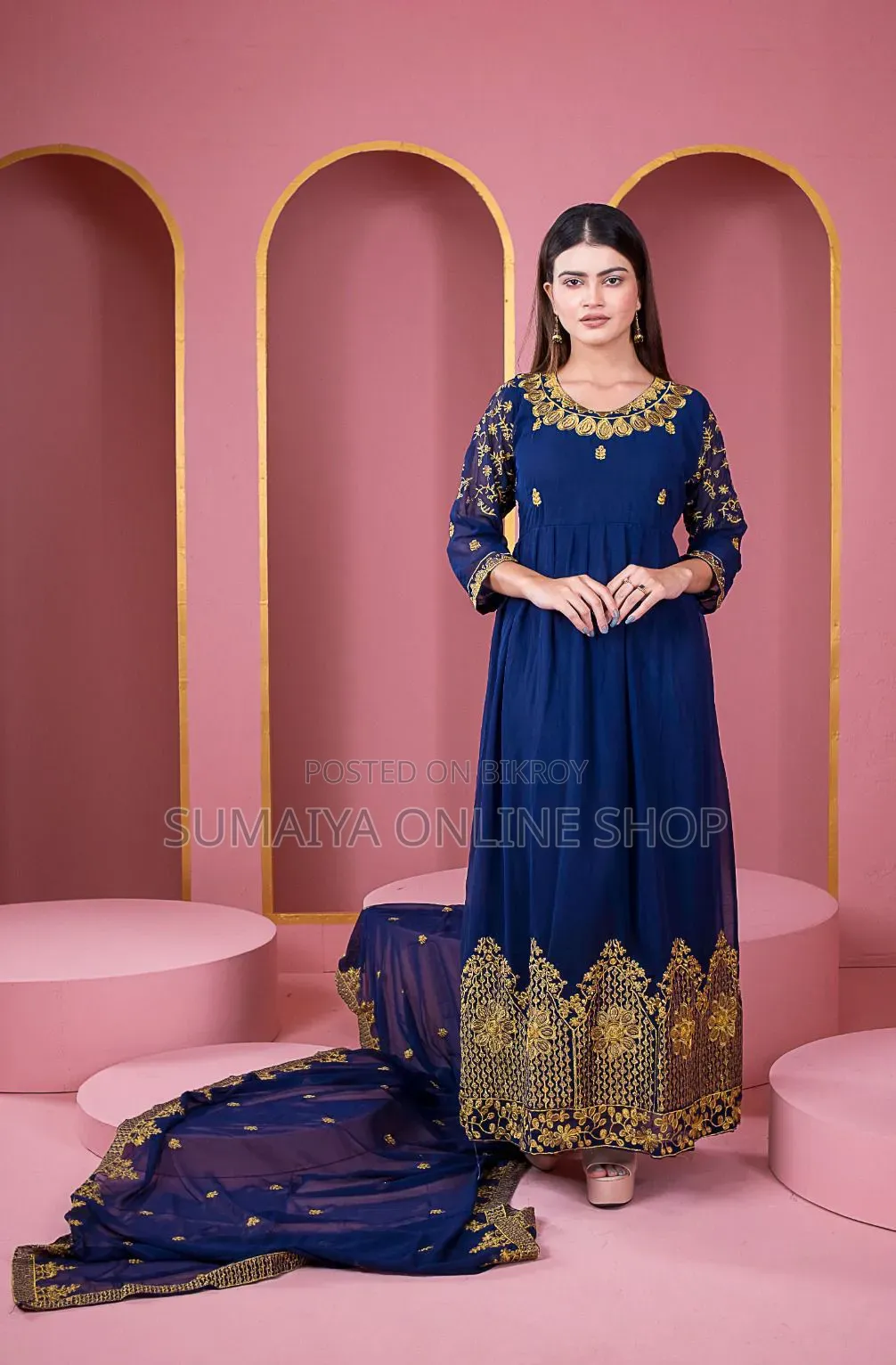 Georgette Embroidery Party Dress