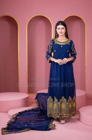 Georgette Embroidery Party Dress