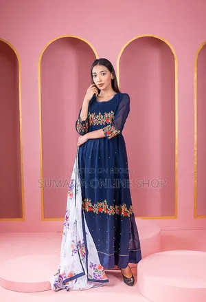 Georgette Embroidery Party Dress