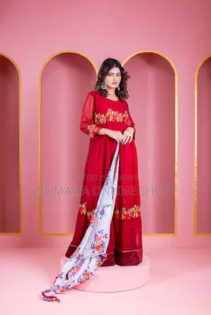 Georgette Embroidery Party Dress