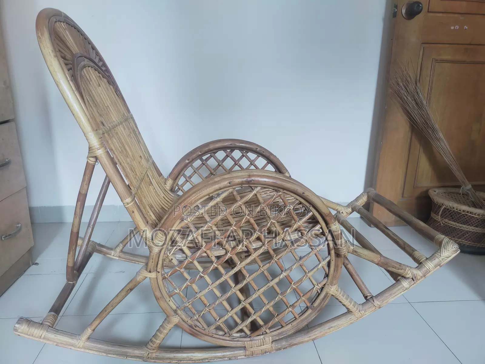 Large Rattan Rocking Chair