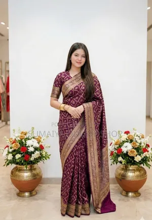 Japanese Silk Saree With Blouse Piece