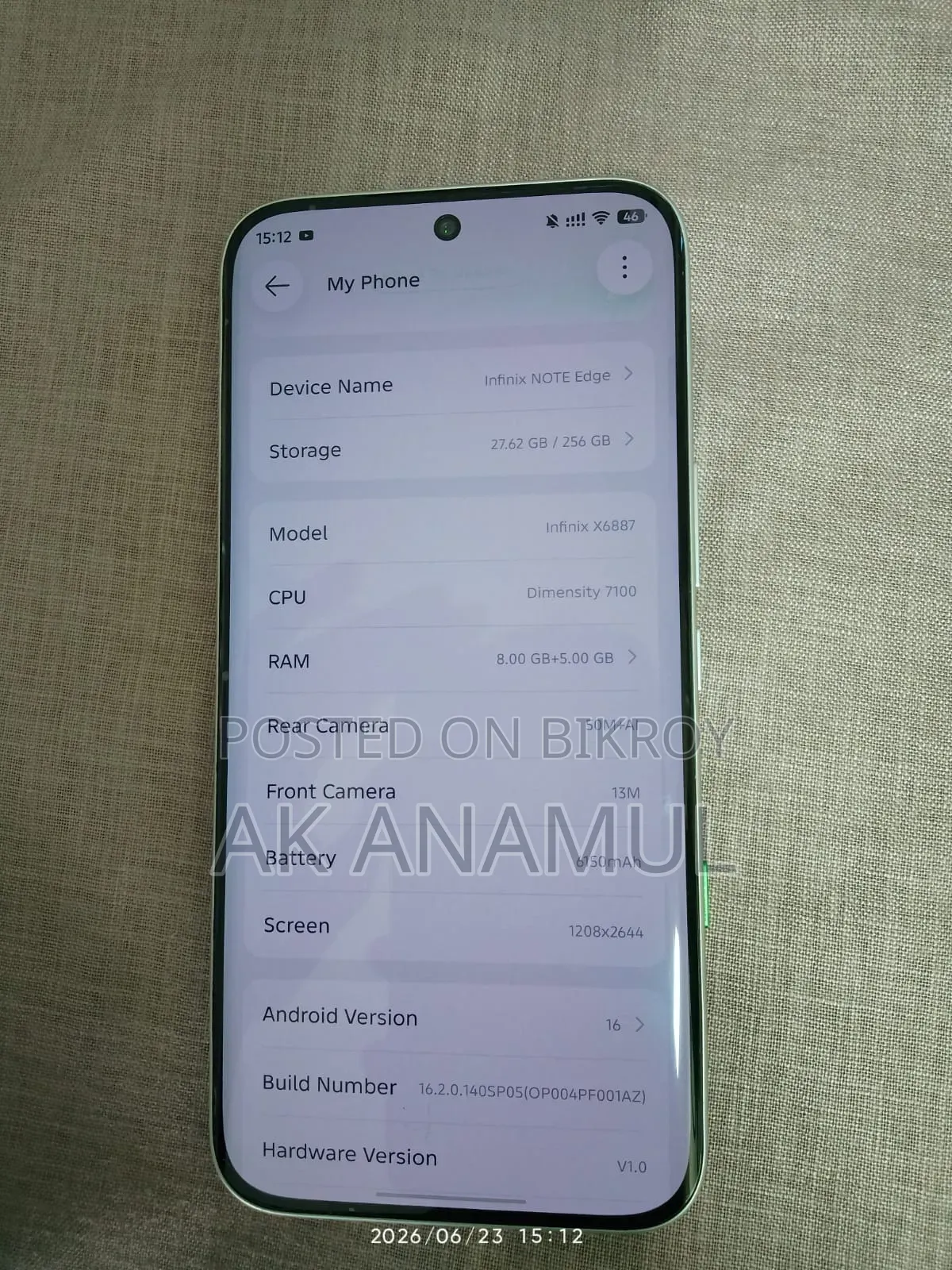 Infinix Note Edge 256 GB