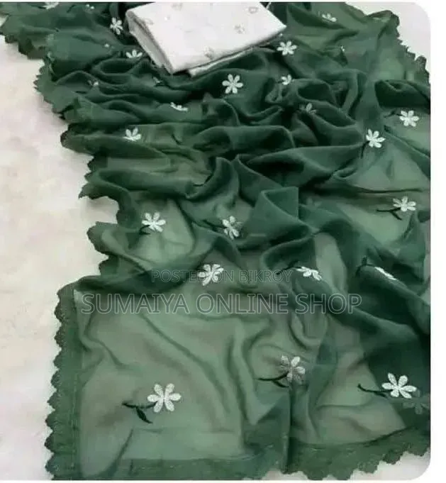 Georgette Sharee With Blouse Piece