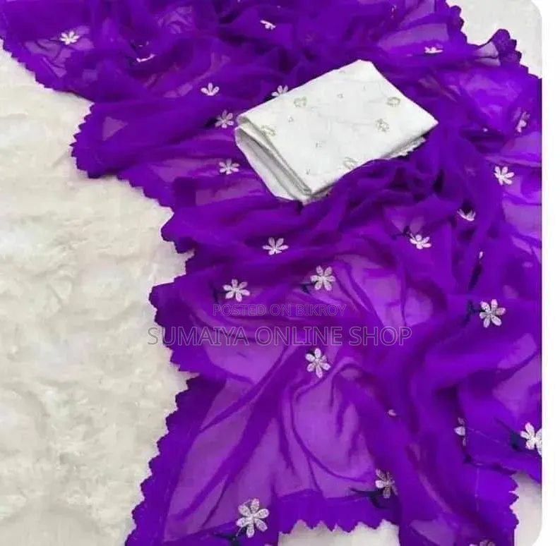 Georgette Sharee With Blouse Piece