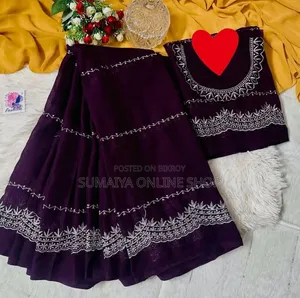 Georgette Embroidery Sharee With Blouse Piece