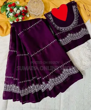 Georgette Embroidery Sharee With Blouse Piece