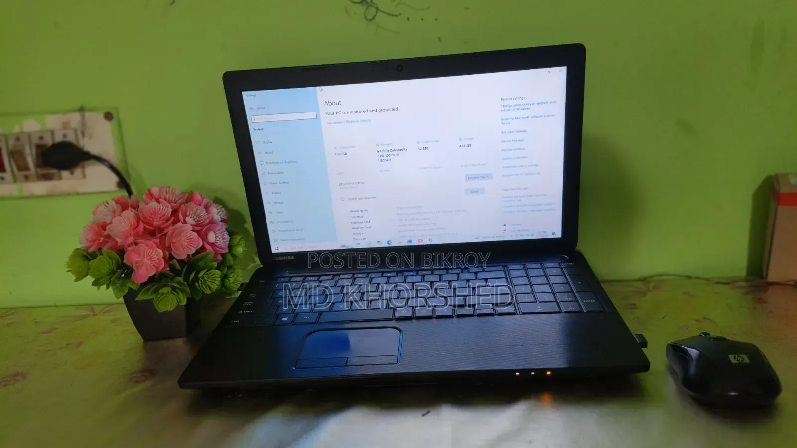 Laptop Toshiba 4GB Intel Core I3 HDD 500GB