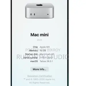 Desktop Computer Apple Mac Mini M4 16GB Apple M4 SSD 256GB