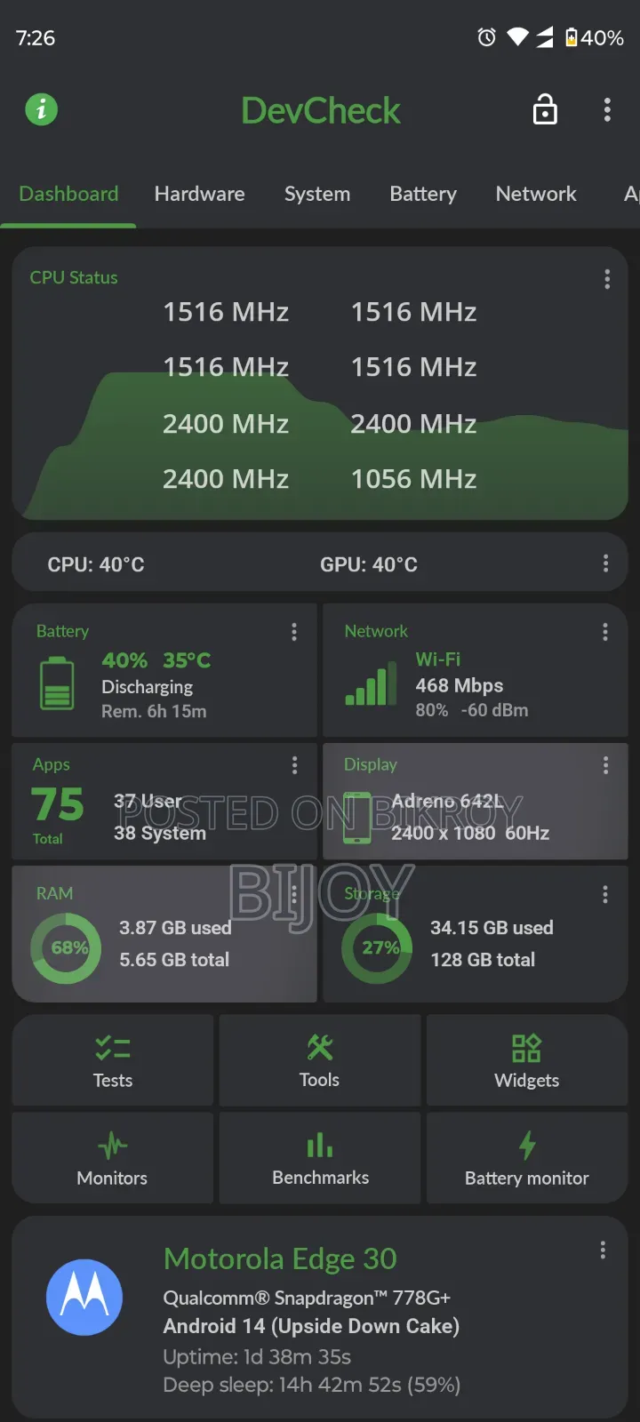 Motorola Edge 30 128 GB Black