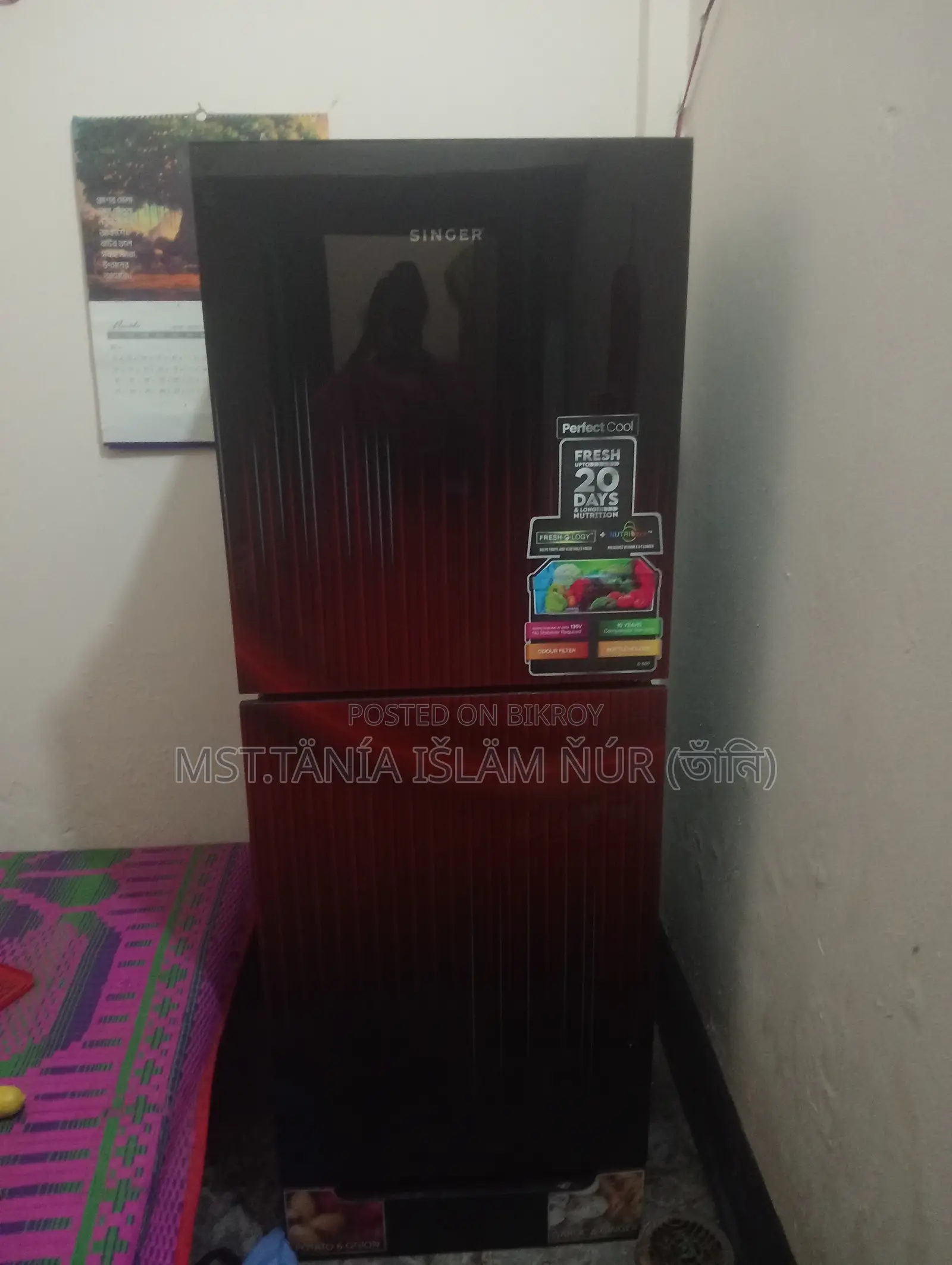 Singer Company Refrigerator, used for only one year. 252 Liters