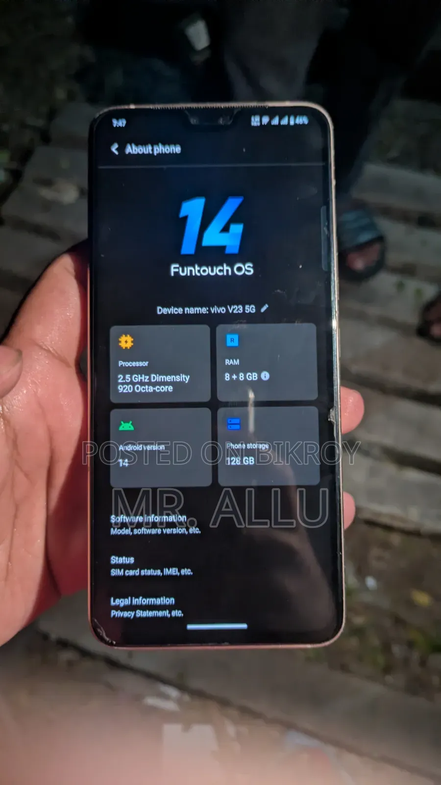 Vivo V23 5G 128 GB Gold