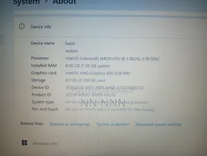 Laptop 8GB Intel Celeron SSD 256GB