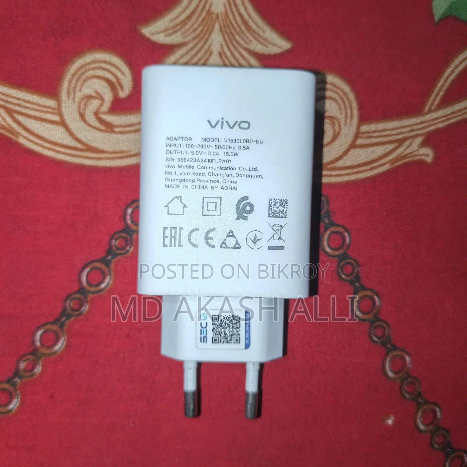 Vivo Y17s Original 18 Watt Charger