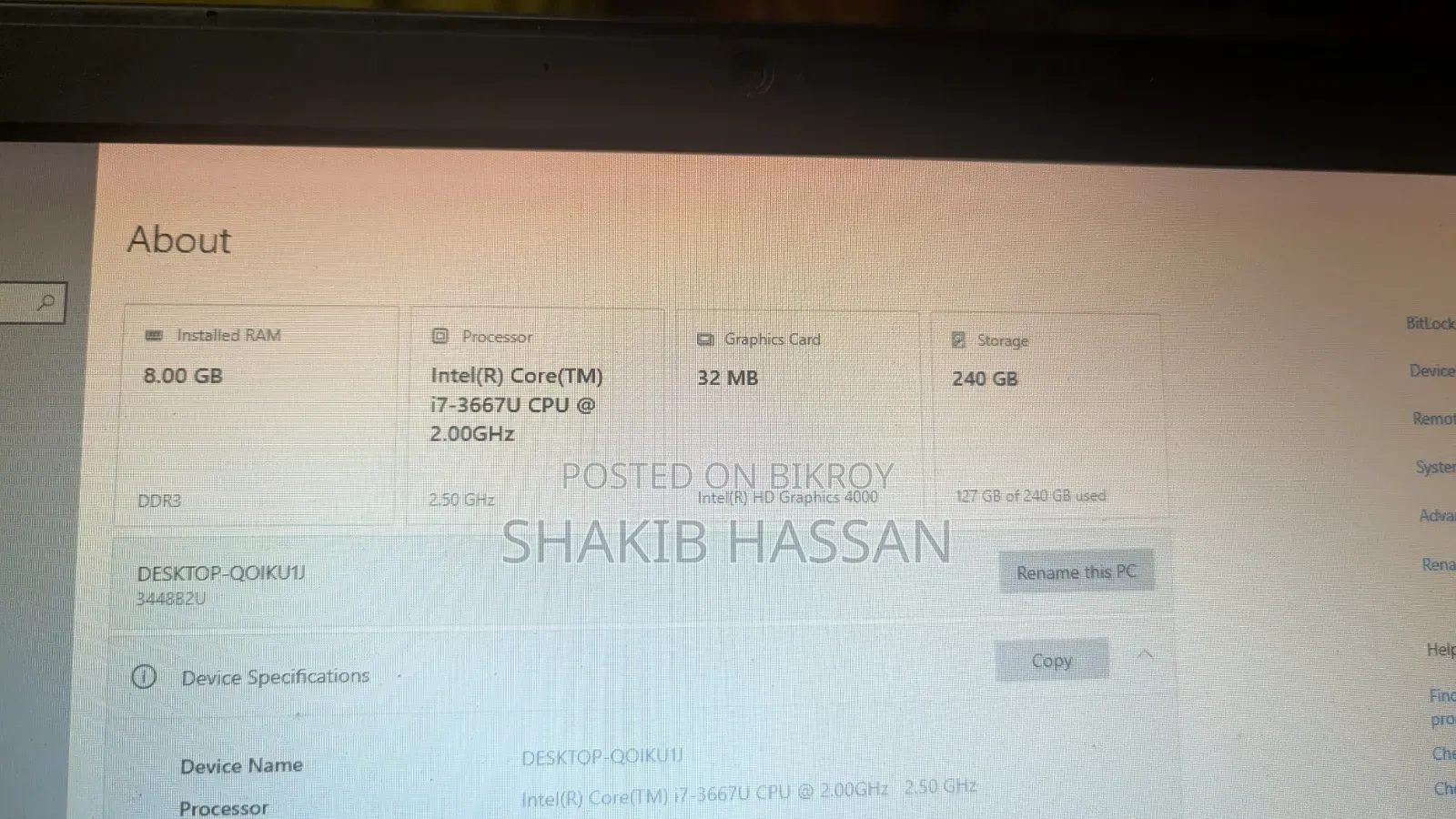 Laptop Lenovo ThinkPad X1 Carbon 8GB Intel Core I7 SSD 256GB