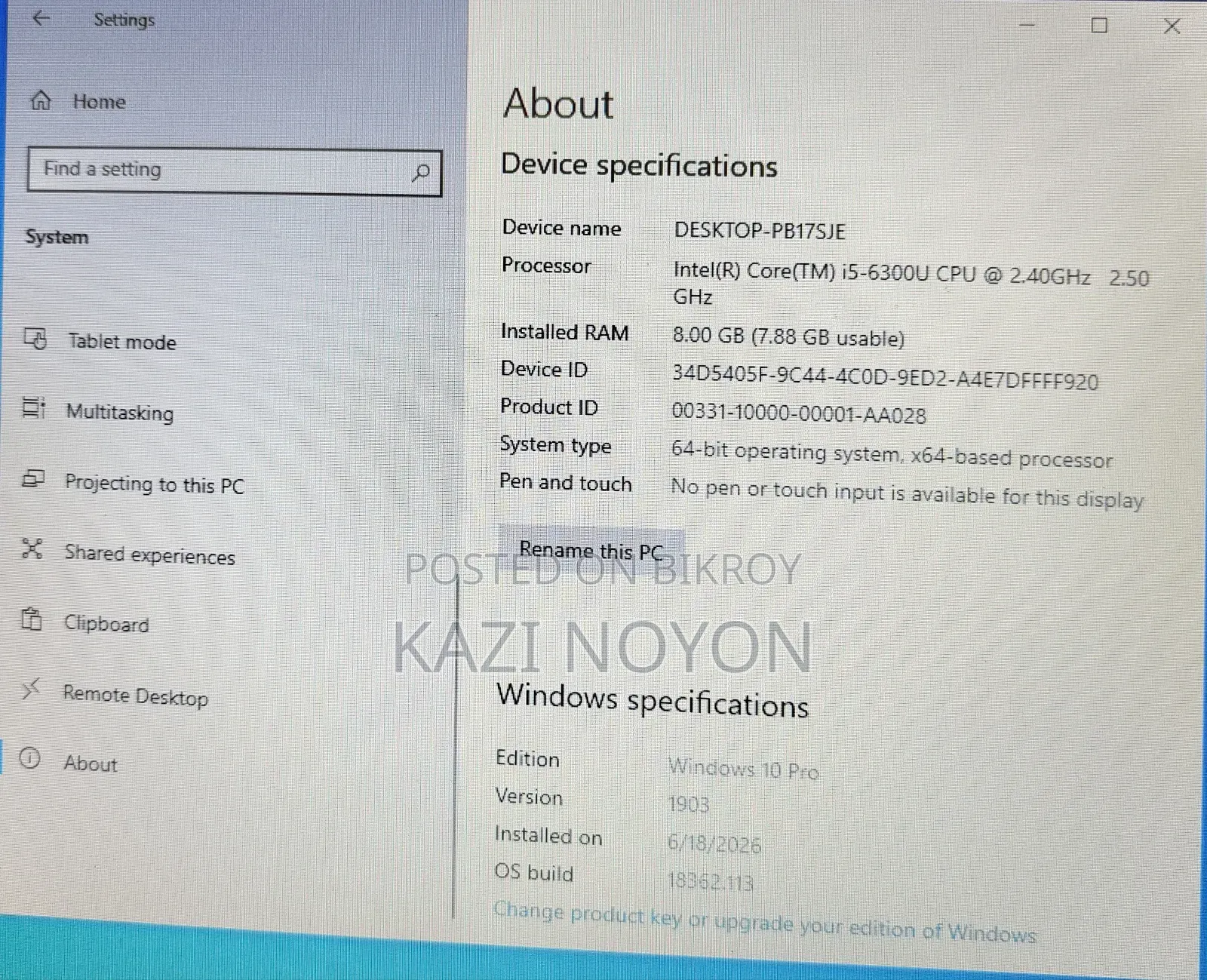 Laptop Lenovo ThinkPad T470s 8GB Intel Core I5 SSD 256GB
