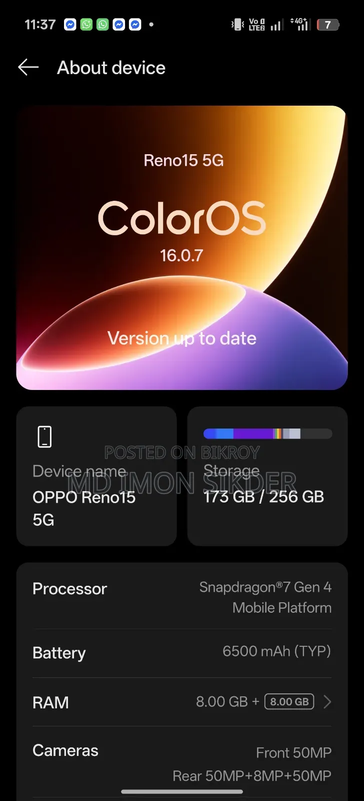 Oppo Reno 256 GB Blue