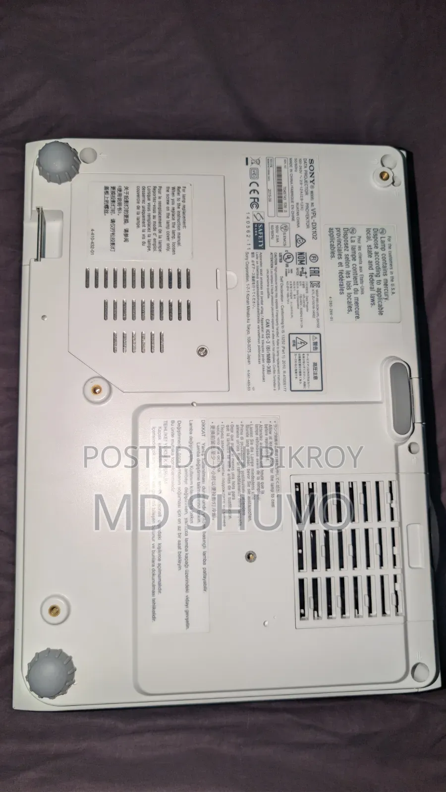 Sony Projector Model No. Vpl-dx102