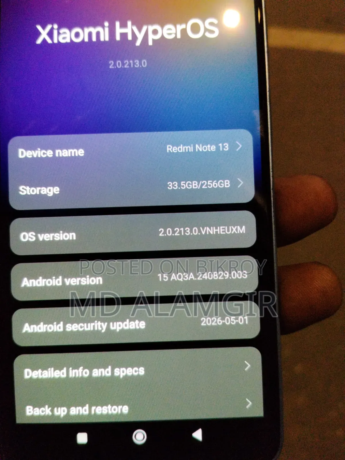 Xiaomi Redmi Note 13 ২৫৬ জিবি নীল