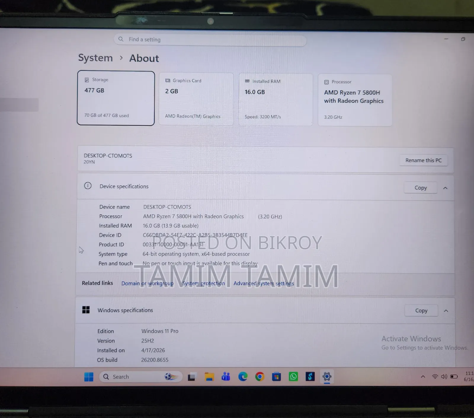 Laptop Lenovo ThinkBook 14s Gen 2 12GB AMD Ryzen 7 HDD+SSD 512GB