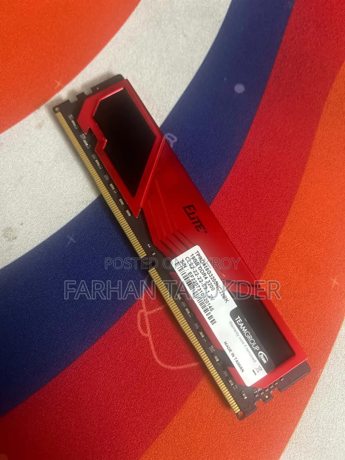 Team Red Elite 16GB 3200 Sticks 2 Sticks 32GB 3200MHz